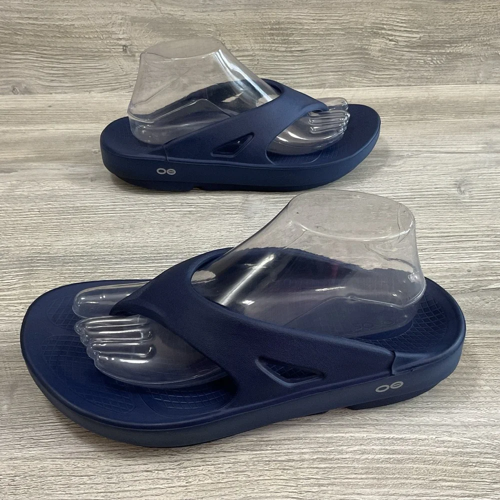 OOFOS Original Recovery Sandals Mens 8 Womens 10 Flip Flop Thong Shoes Blue